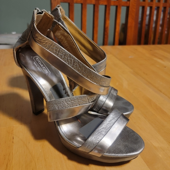 Coach Shoes - Coach Dani Mirror Metallic Platform Heel - Size 10